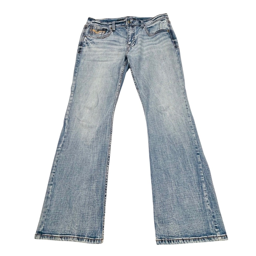 Cody James Bootcut Jeans Mens 35x32 Light Wash Denim Western Rodeo Cowboy Ranch